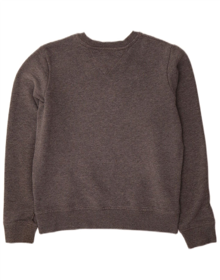 TOMMY HILFIGER Damen Übergroßer Grafik-Sweatshirt-Pullover UK 6 XS Grau