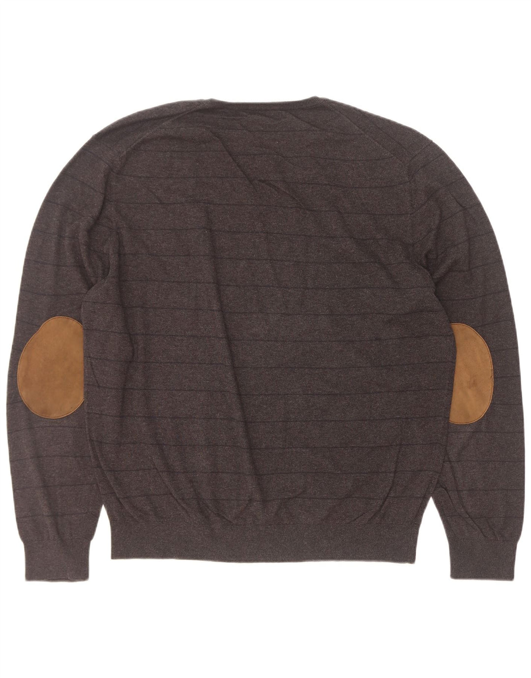 Massimo Dutti Herren-Pullover mit V-Ausschnitt, 2XL, schwarz gestreift