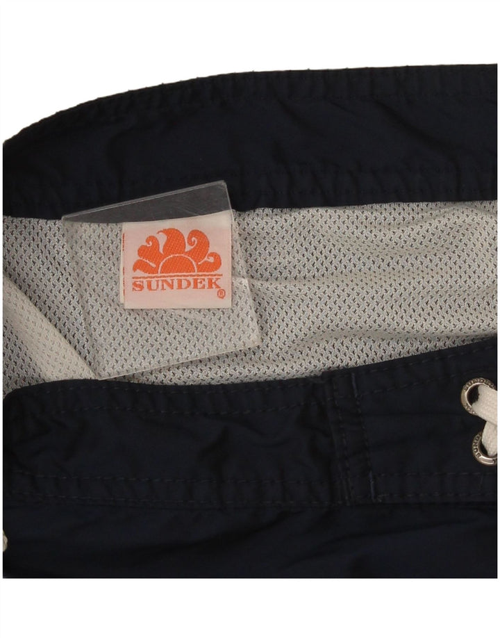 Sundek Herren-Badeshorts, groß, marineblau, gestreift, Polyester