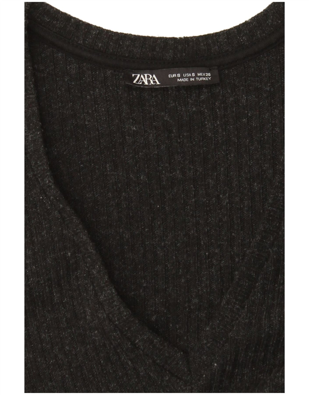 Zara Damen Langarm-Pulloverkleid UK 10 Small Schwarz