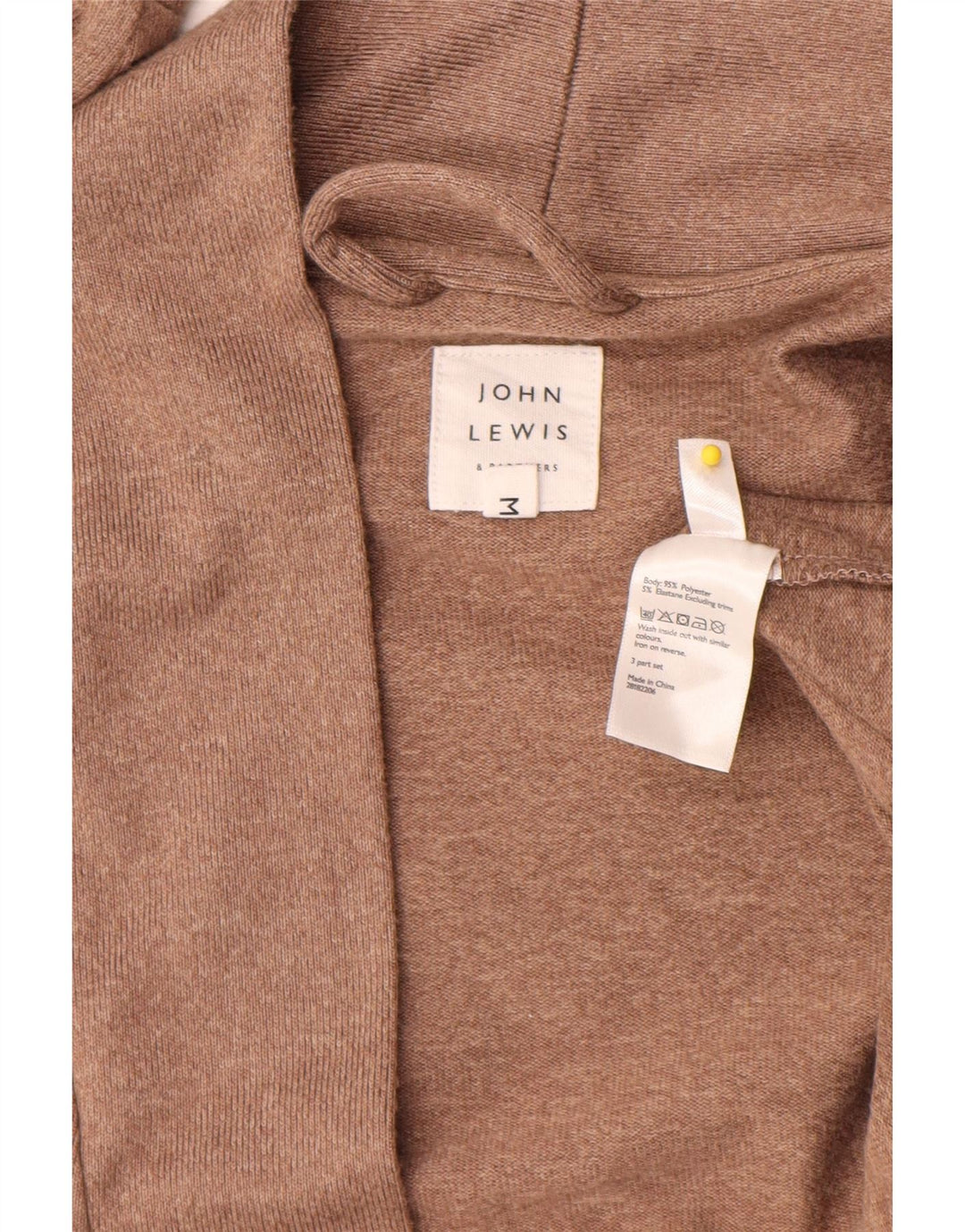 John Lewis Langer, übergroßer Damen-Strickjackenpullover, Gr. 14, Mittelbraun