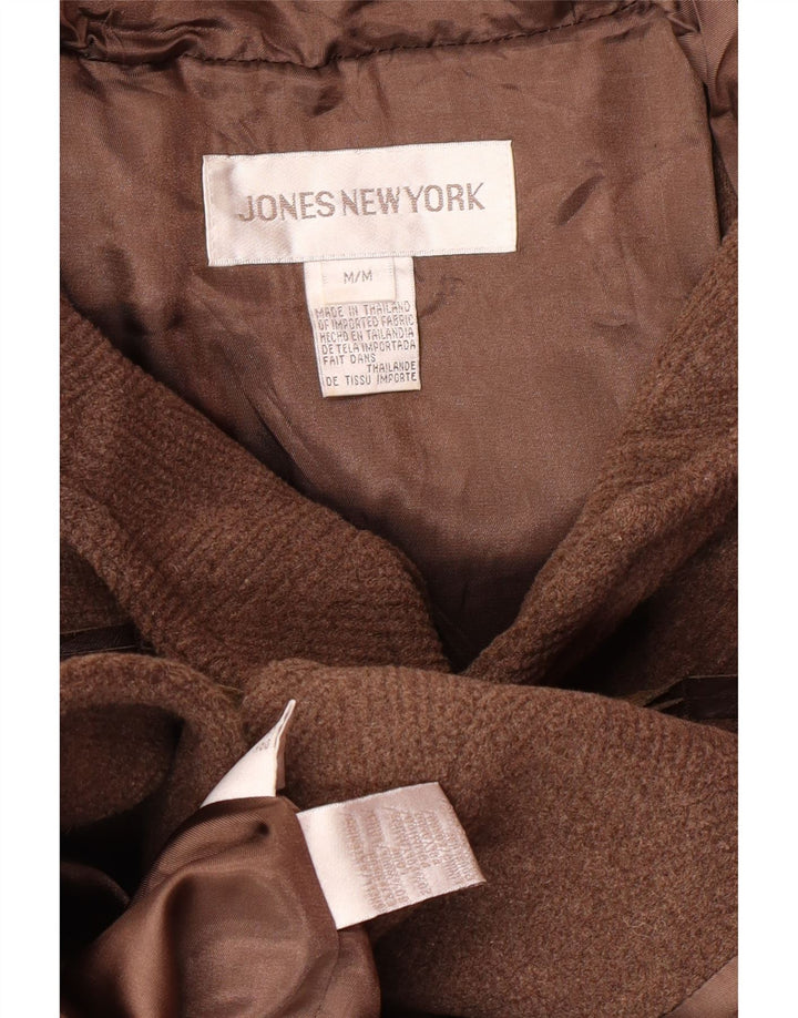Jones New York Damen-Dufflecoat mit Kapuze, UK 14, mittelbraun, klassische Wolle