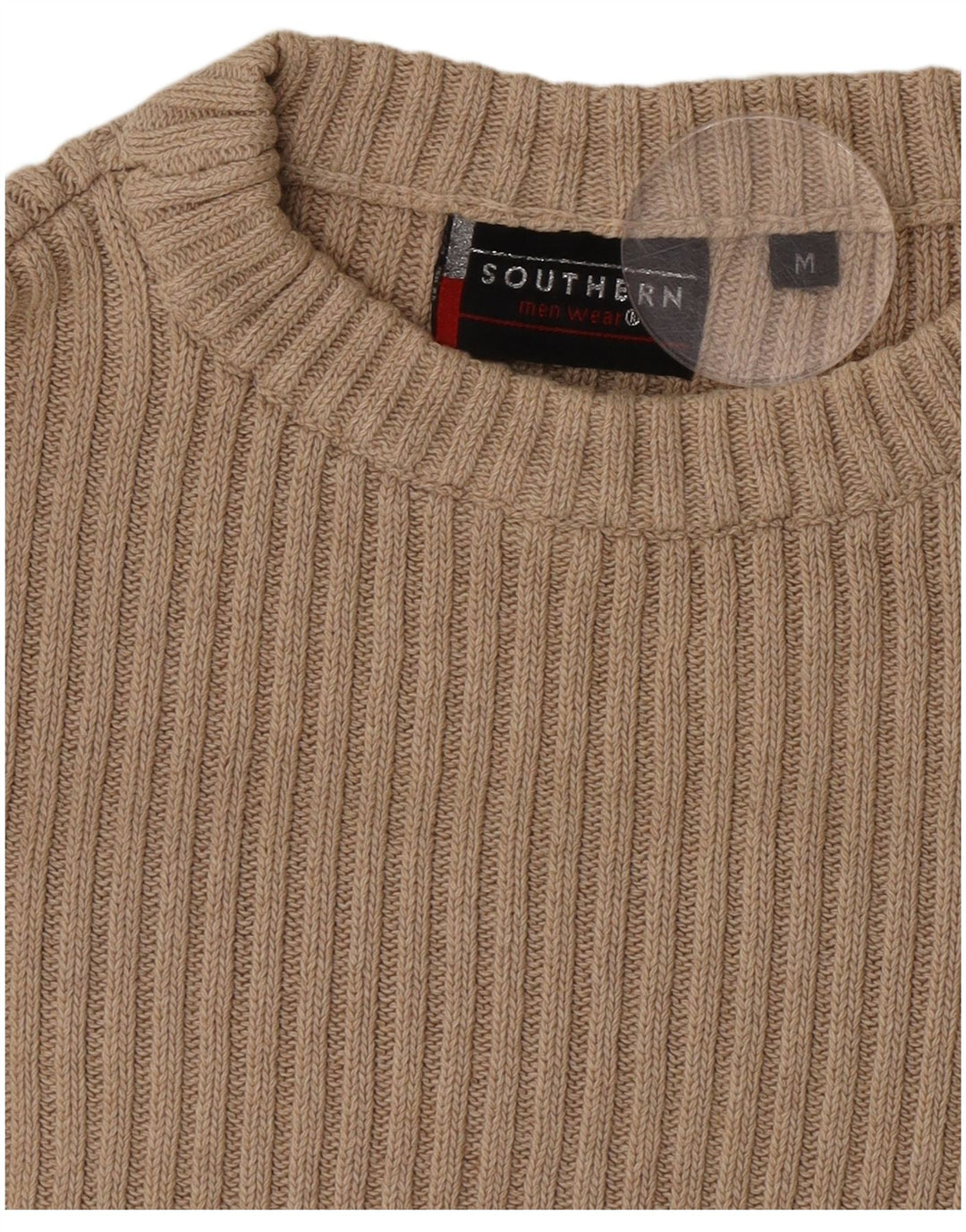 Southern Herren-Pullover mit grafischem Rundhalsausschnitt, Mittelbeige, Farbblock