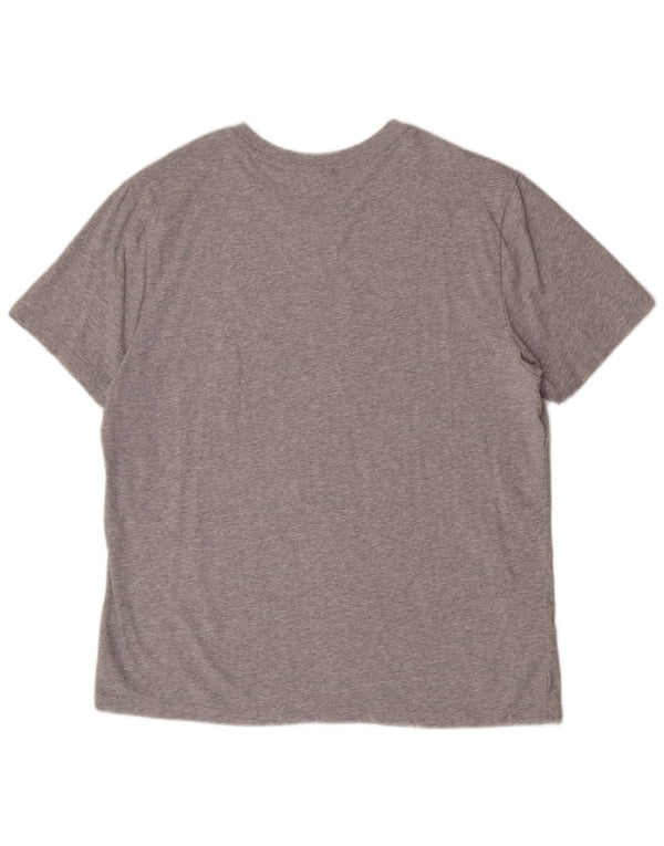 Fila Herren Grafik T-Shirt Top 2XL Grau meliert Baumwolle