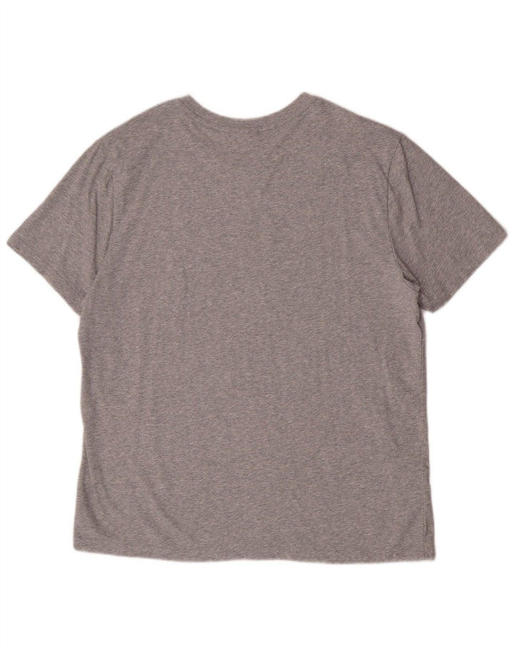 Fila Herren Grafik T-Shirt Top 2XL Grau meliert Baumwolle