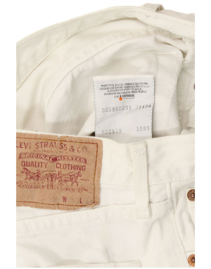 Levi's Damen Straight Jeans W31 L27 Off White Baumwolle