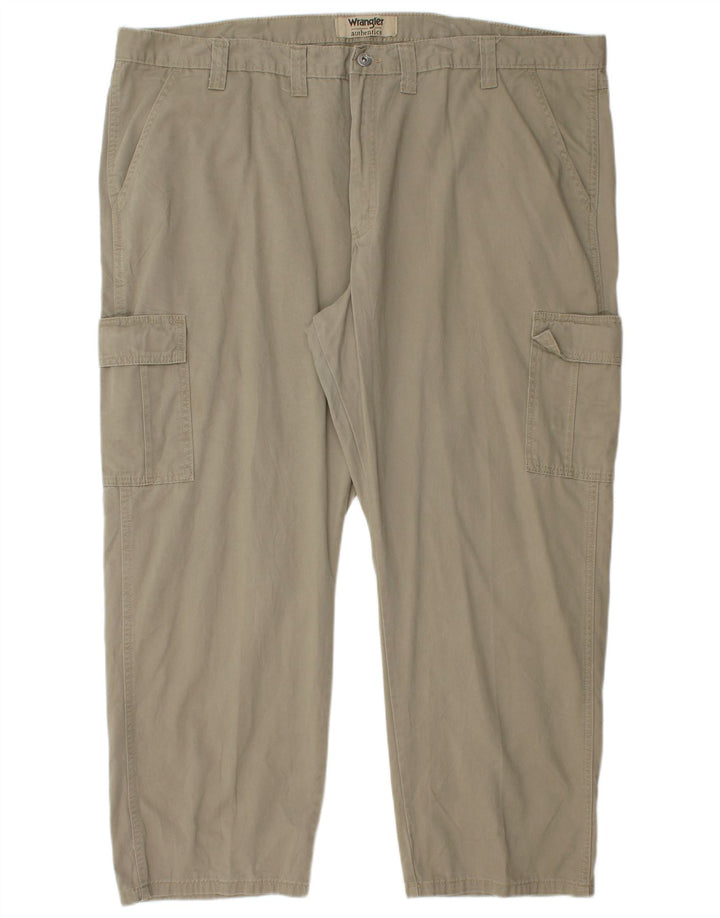WRANGLER Herren authentische gerade Cargohose W48 L30 Khaki Baumwolle
