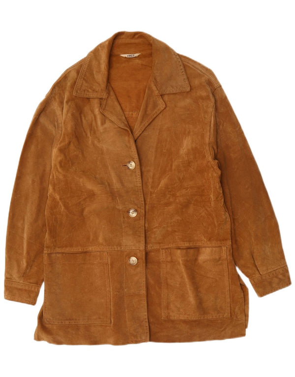 VINTAGE Damen Wildlederjacke UK 14 Large Braun