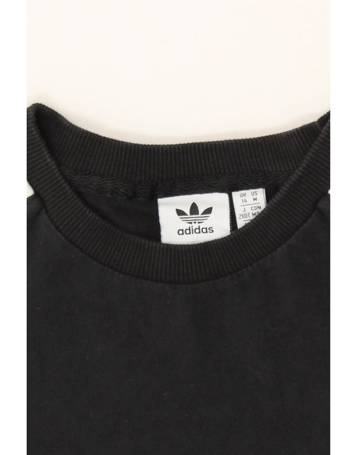 ADIDAS Womens T-Shirt Top UK 14 Medium Black Cotton Vintage Adidas and Second-Hand Adidas from Messina Hembry 
