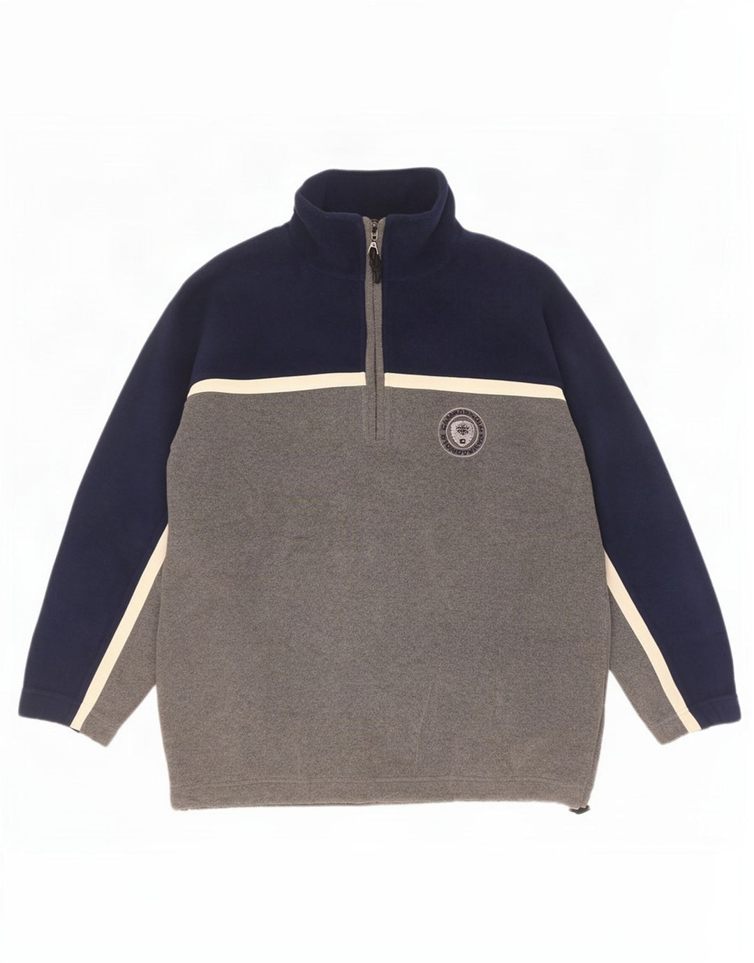 Campagnolo Herren-Fleecepullover mit Reißverschluss am Hals, mittelgraues Farbblock-Polyester