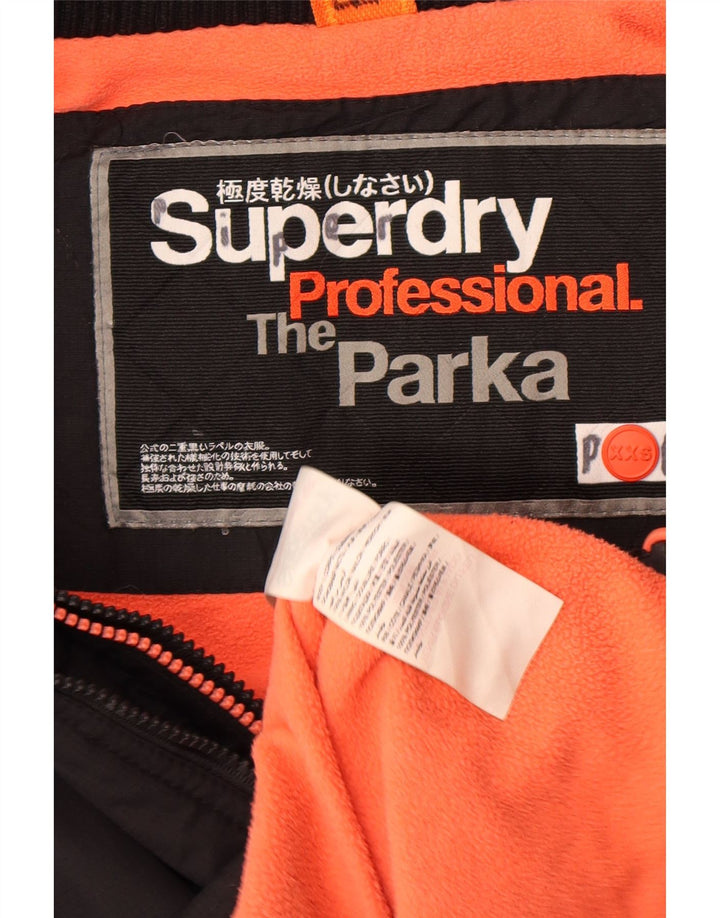 Superdry Damen Parka mit Kapuze UK 2 2XS Schwarz