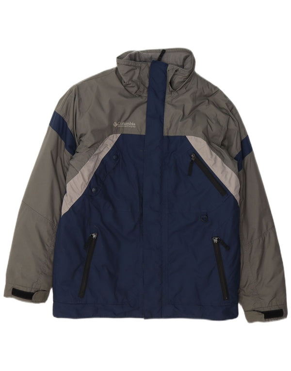 Columbia Windjacke für Jungen, 14–15 Jahre, marineblaues Colourblock-Nylon