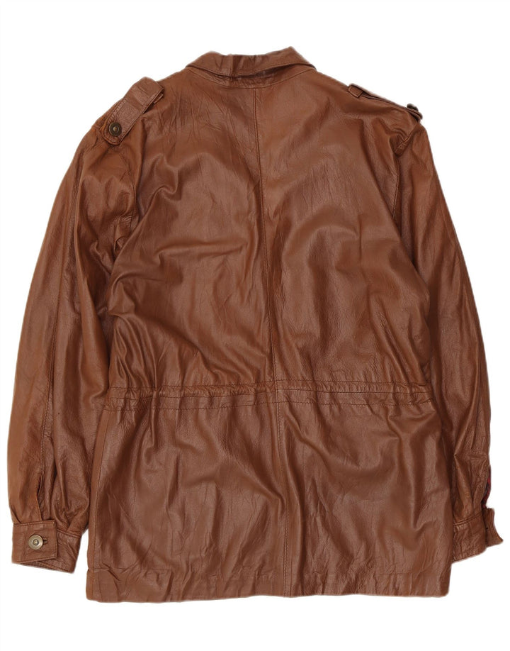 Erika Damen Militärlederjacke IT 44 Mittelbraun