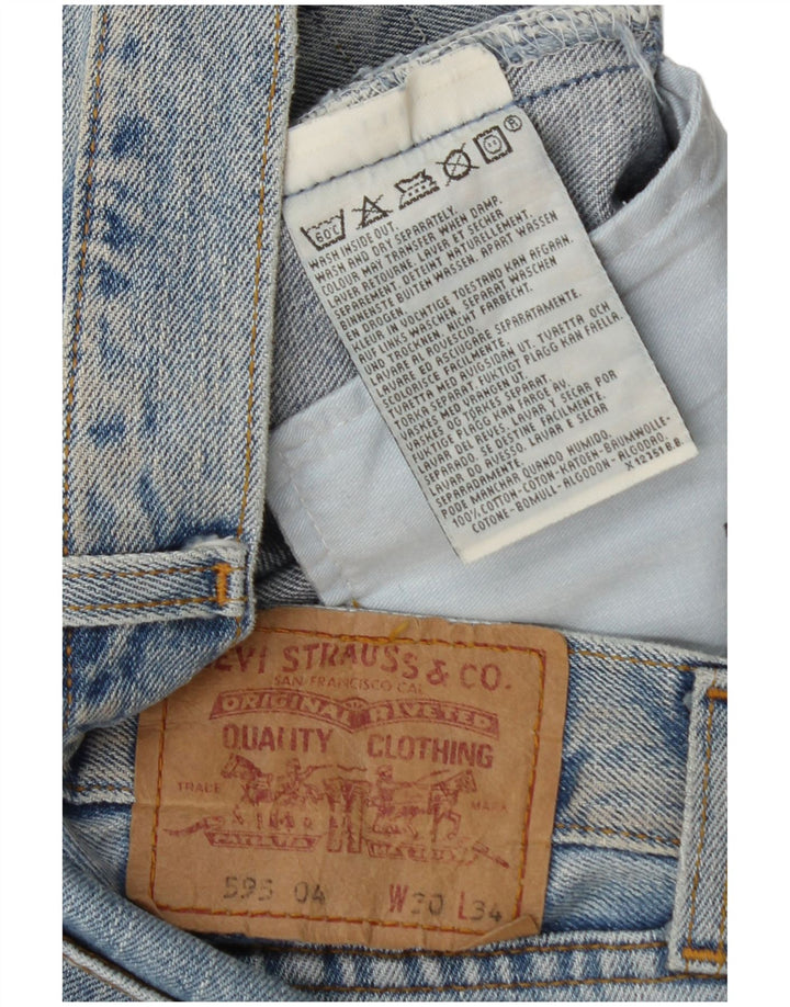Levi's Damen 595 Straight Jeans W30 L30 Blaue Baumwolle