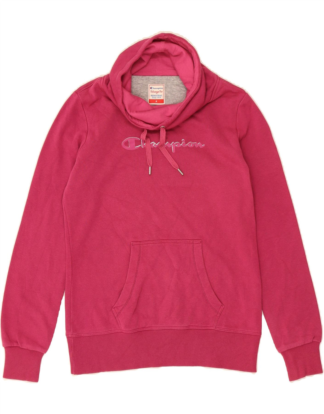 CHAMPION Womens Heritage Fit Graphic Sweatshirt Jumper UK 14 Medium Pink Vintage Champion and Second-Hand Champion from Messina Hembry 