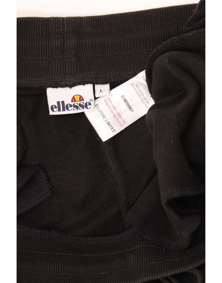 Ellesse Herren Cargo-Trainingshose, Jogginghose, Größe L, Schwarz, Baumwolle