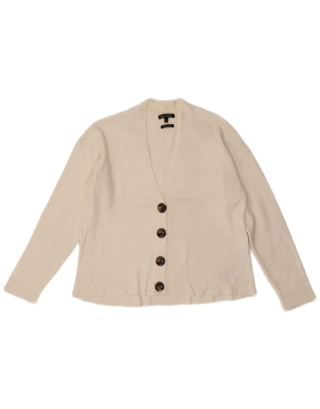 Massimo Dutti Damen Crop Cardigan Pullover UK 10 Small Weiße Viskose