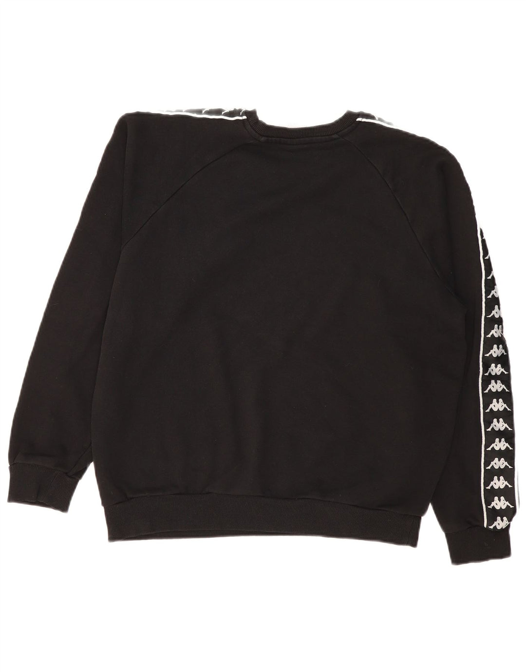 Kappa Herren Graphic Loose Fit Sweatshirt Pullover Small Schwarz Baumwolle