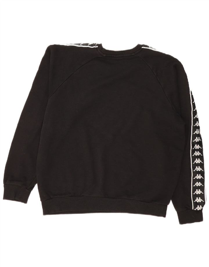 Kappa Herren Graphic Loose Fit Sweatshirt Pullover Small Schwarz Baumwolle