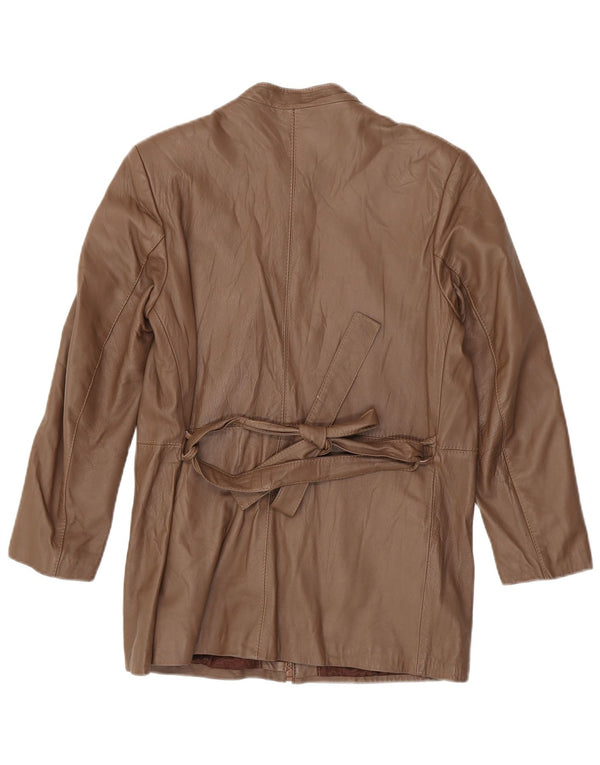 Vintage Damen Ledermantel UK 14 Mittelbraunes Leder