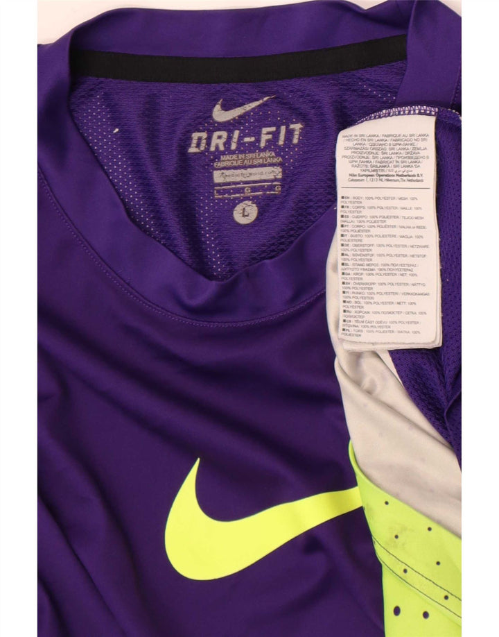Nike Herren-T-Shirt mit Dri-Fit-Grafik, groß, lila, geometrisch, Polyester