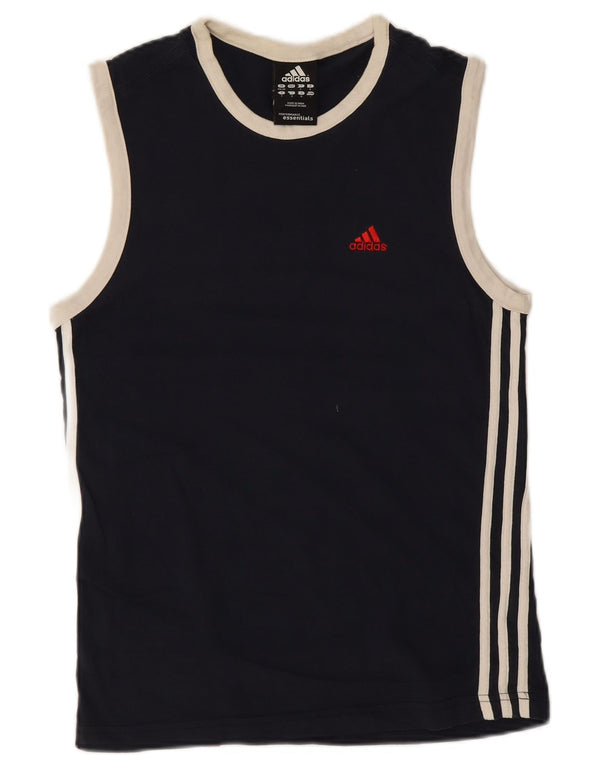 Adidas Herren Weste Top UK 34/36 Small Marineblau Baumwolle