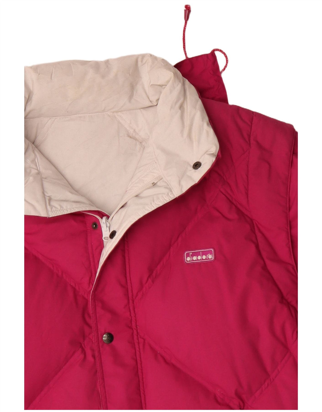 Diadora Herren Kapuzenjacke, wendbar, wattiert, UK 40, Größe L, Rosa, Polyester