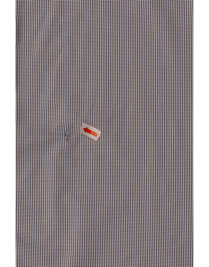 Hugo Boss Herren-Hemd mit normaler Passform, Größe 41 16, großes, blau geflecktes Polyamid