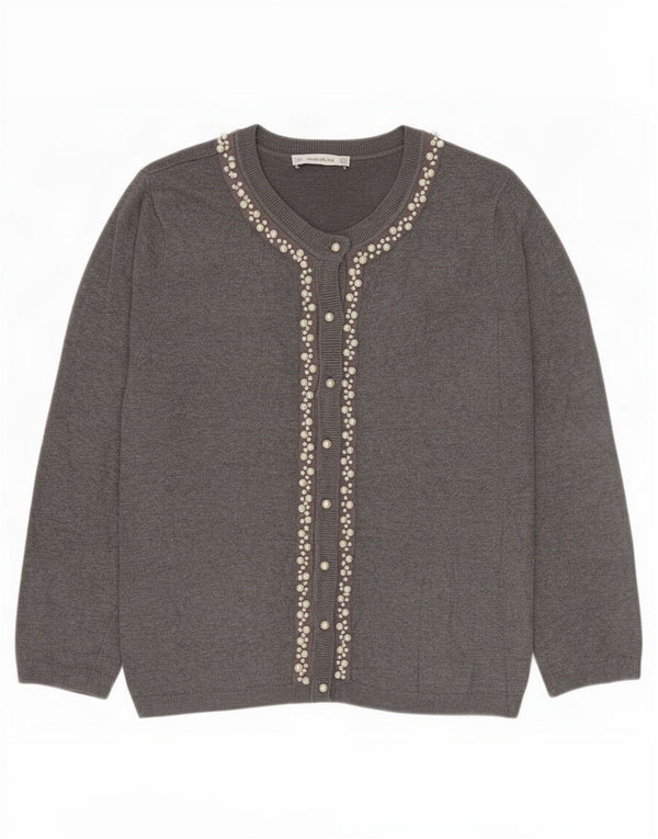 Zara Damen-Cardigan-Pullover UK 14 Large Grau