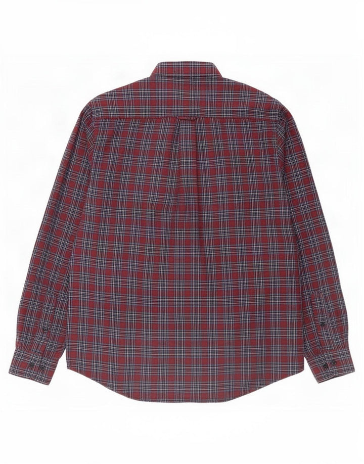 James Pringle Herren-Flanellhemd, mittleres Burgunderrot, kariert, Polyester