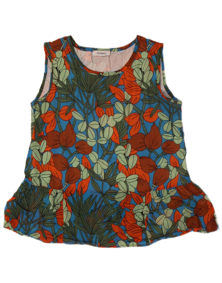 Max & Co. Ärmelloses Damen-Blusenoberteil, Gr. 10, klein, mehrfarbig, mit Blumenmuster