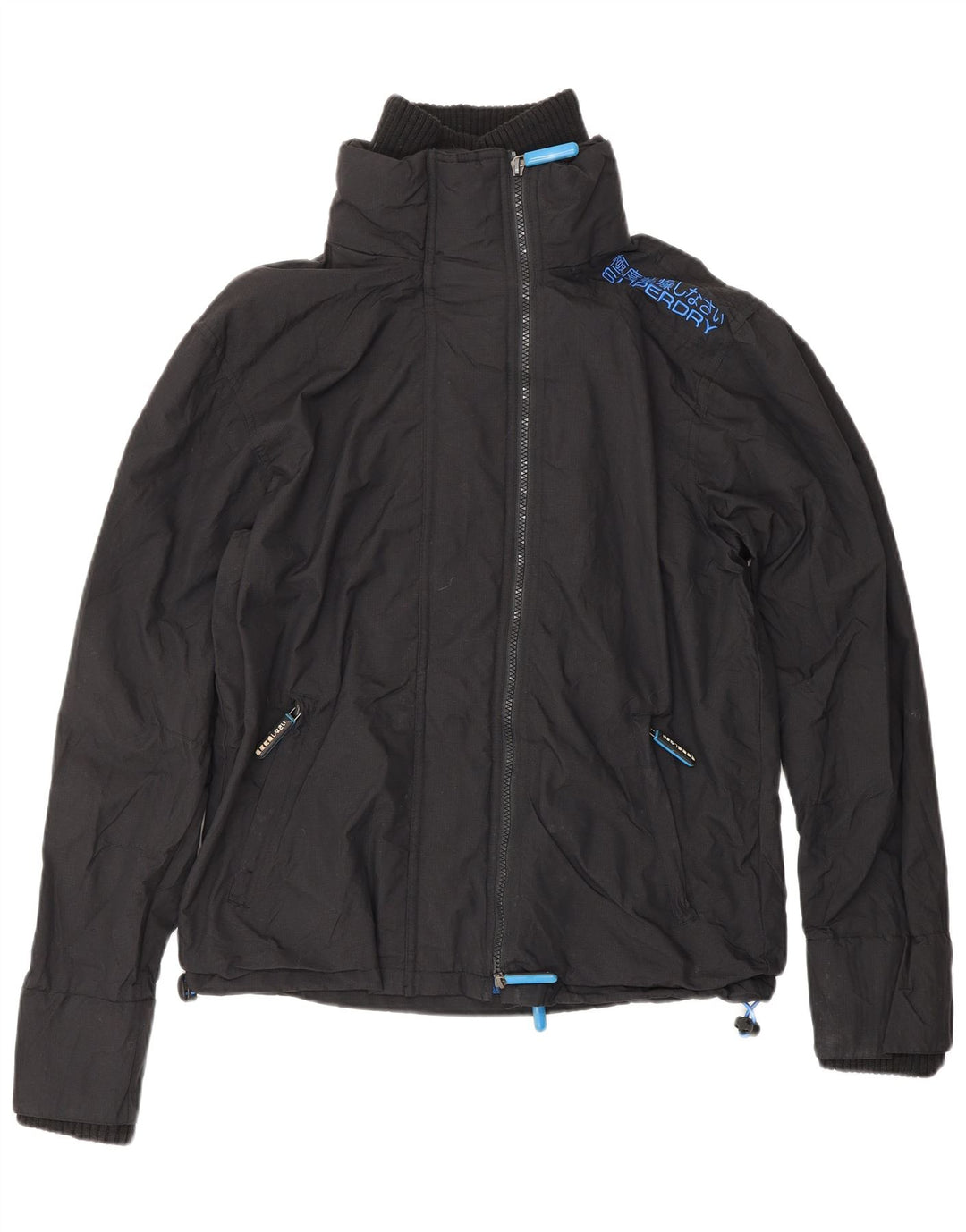 SUPERDRY Womens The Windcheater Windbreaker Jacket UK 14 Medium Black