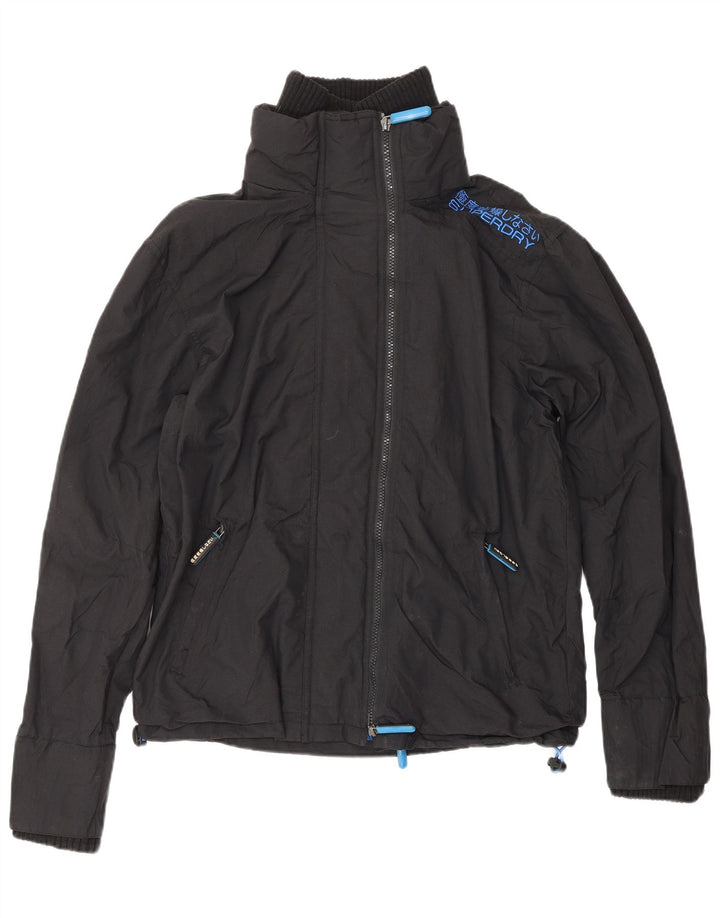 SUPERDRY Womens The Windcheater Windbreaker Jacket UK 14 Medium Black