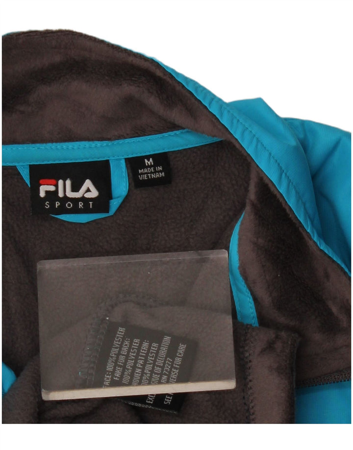 FILA Damen Fleecejacke UK 14 Mittelgraues Colourblock-Polyester