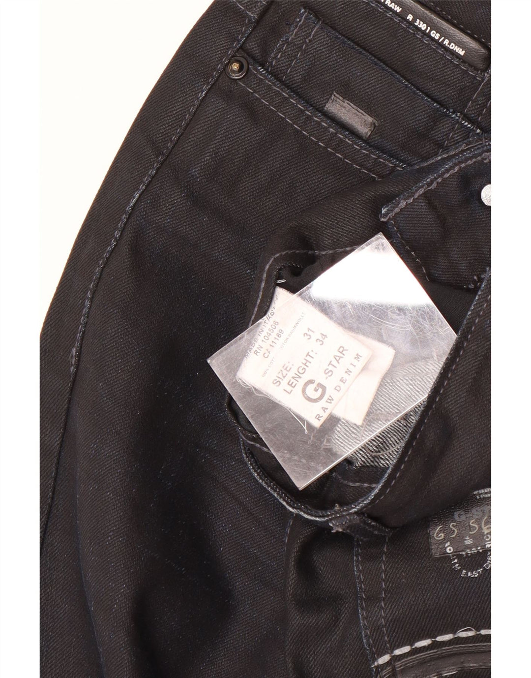 G-STAR Herren Straight Jeans W31 L34 Schwarze Baumwolle