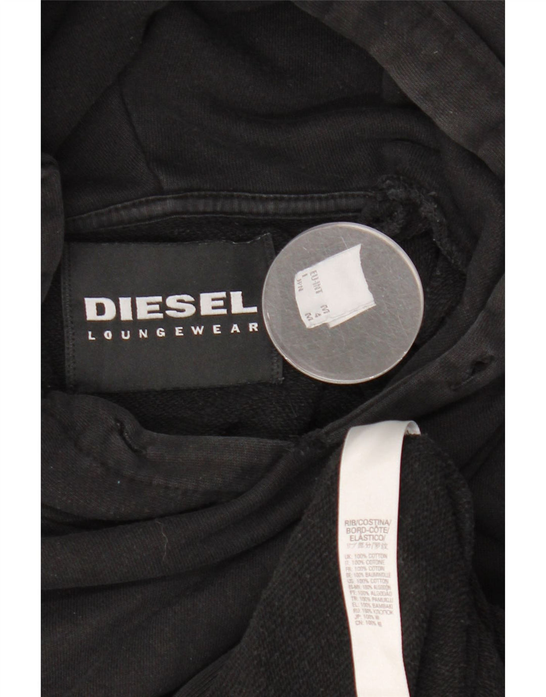 Diesel Herren Graphic Hoodie Pullover Mittelschwarze Baumwolle