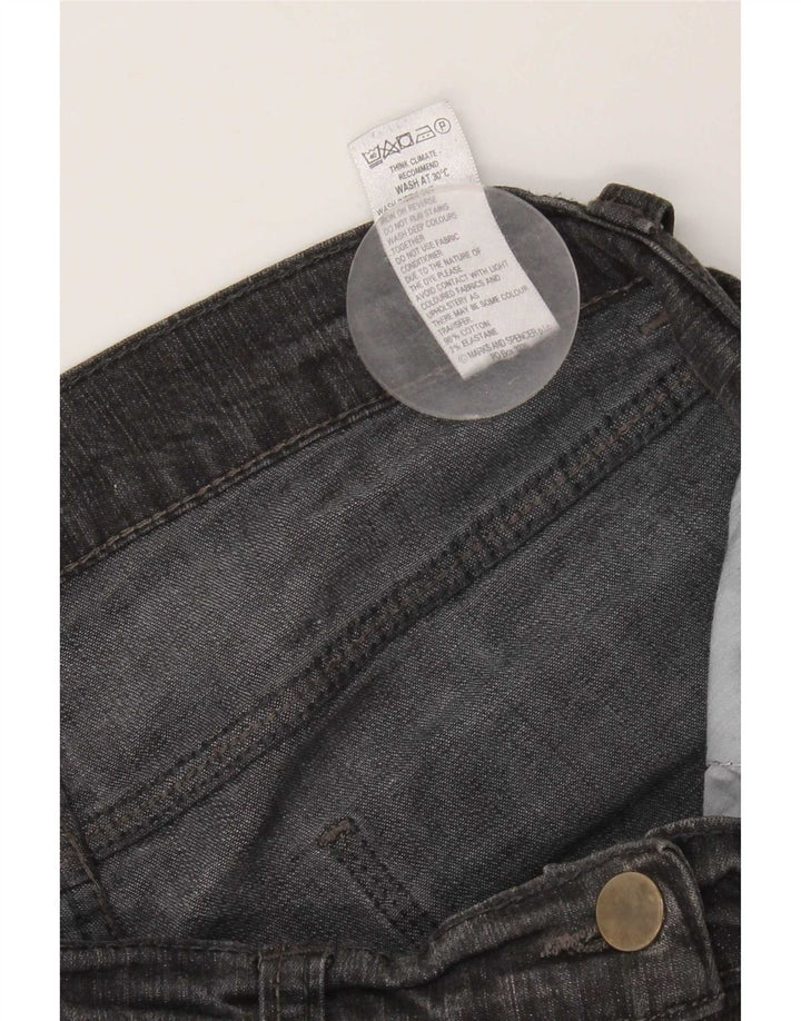 Marks & Spencer Damen Bootcut-Jeans UK 12 Medium W30 L29 Schwarze Baumwolle
