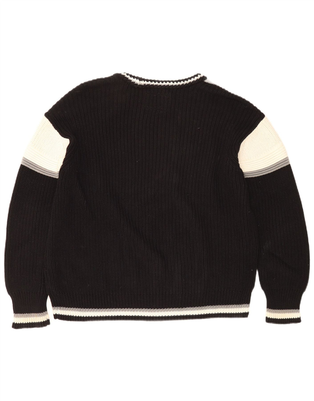 Superdry Herren-Pullover mit grafischem Rundhalsausschnitt, Mittelschwarz, Farbblock