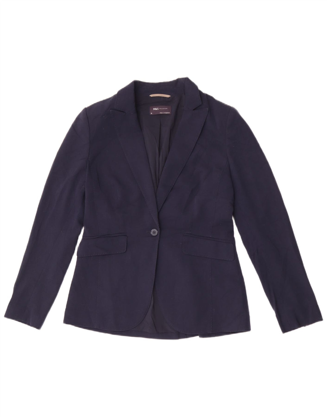 Marks & Spencer Damen-Blazer mit 1 Knopf, Gr. 10, Marineblau