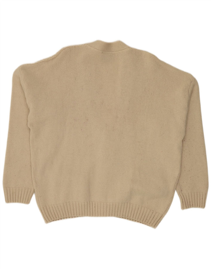 Fiume Herren Strickjacke IT 54 XL Beige Wolle