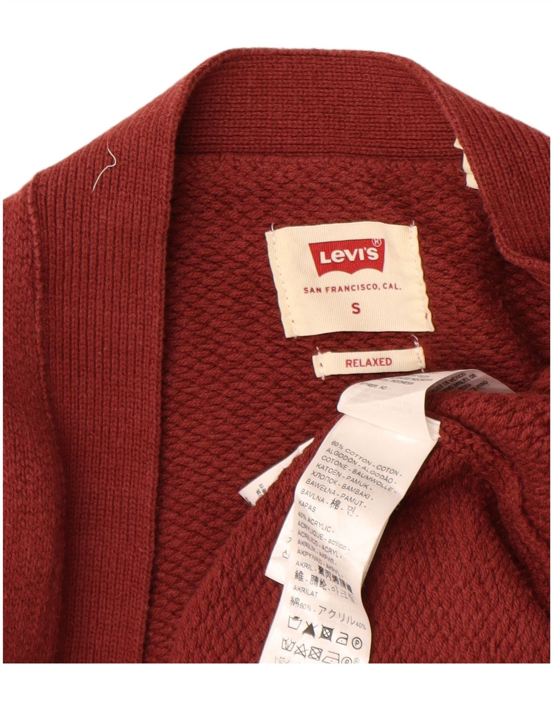 LEVI'S Herren-Strickjacke in Übergröße mit entspannter Passform, klein, braun gestreift