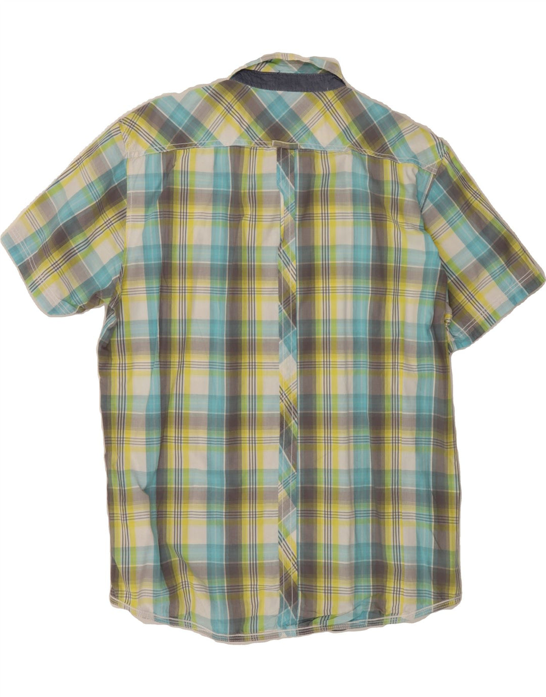 ANGELO LITRICO Mens Short Sleeve Shirt Size 45/46 2XL Green Check Vintage Angelo Litrico and Second-Hand Angelo Litrico from Messina Hembry 