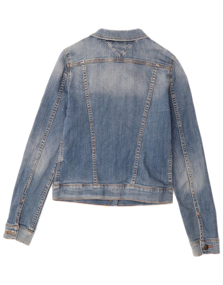 Tommy Hilfiger Damen Crop Denim Jacke US 4 Small Blaue Baumwolle