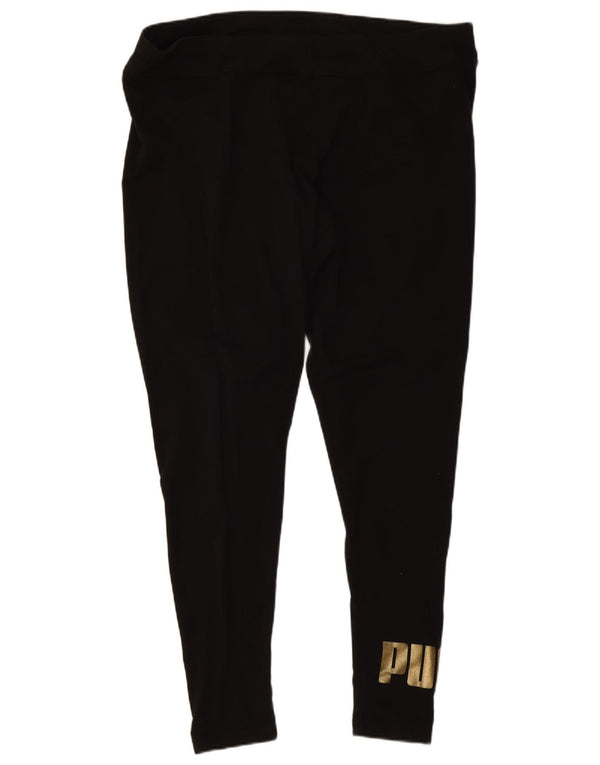 Puma Damen Graphic Leggings UK 18 XL Schwarz Baumwolle
