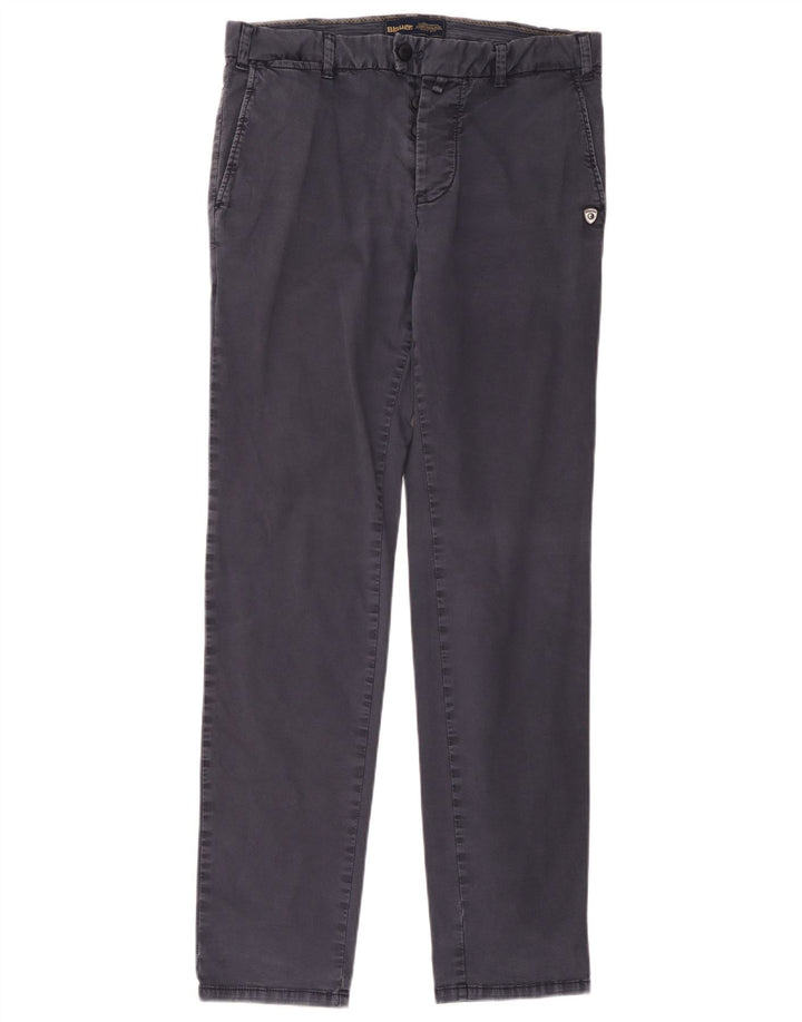 Blauer Slim Chino-Hose für Herren, W32, L33, marineblaue Baumwolle