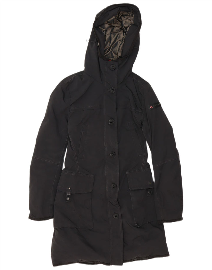 PEUTEREY Wattierter Damenmantel mit Kapuze IT 42 Mittelschwarzes Polyester