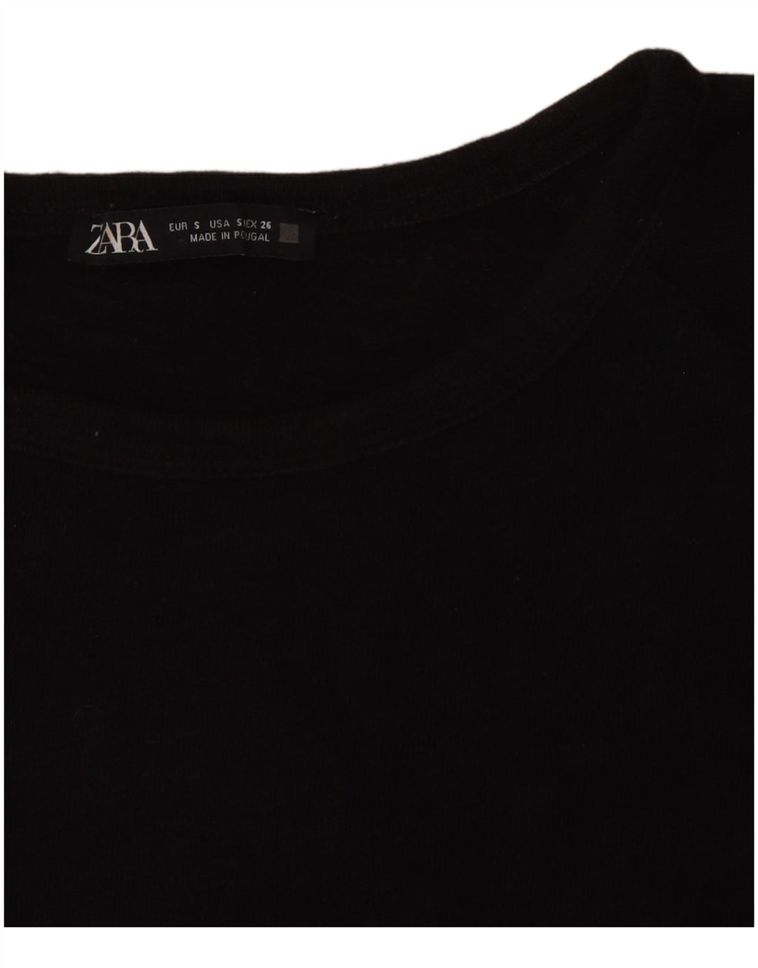 Zara Damen Top 3/4 Ärmel UK 10 Small Schwarz