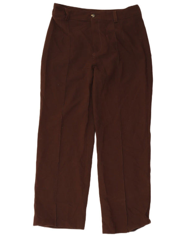 Zara Damen Gerade Freizeithose XL W32 L32 Braun