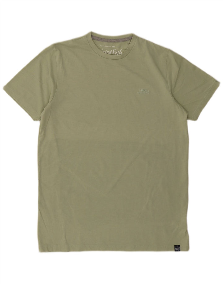 Weird Fish Herren T-Shirt-Oberteil aus mittlerer Khaki-Baumwolle