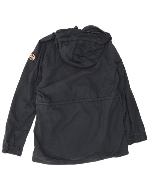 Superdry Herren-Parka mit Kapuze, UK 46 3XL, Marineblau, Baumwolle